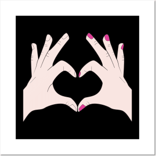 Hands Making Heart Shape Love Sign Language Valentine's Day Posters and Art